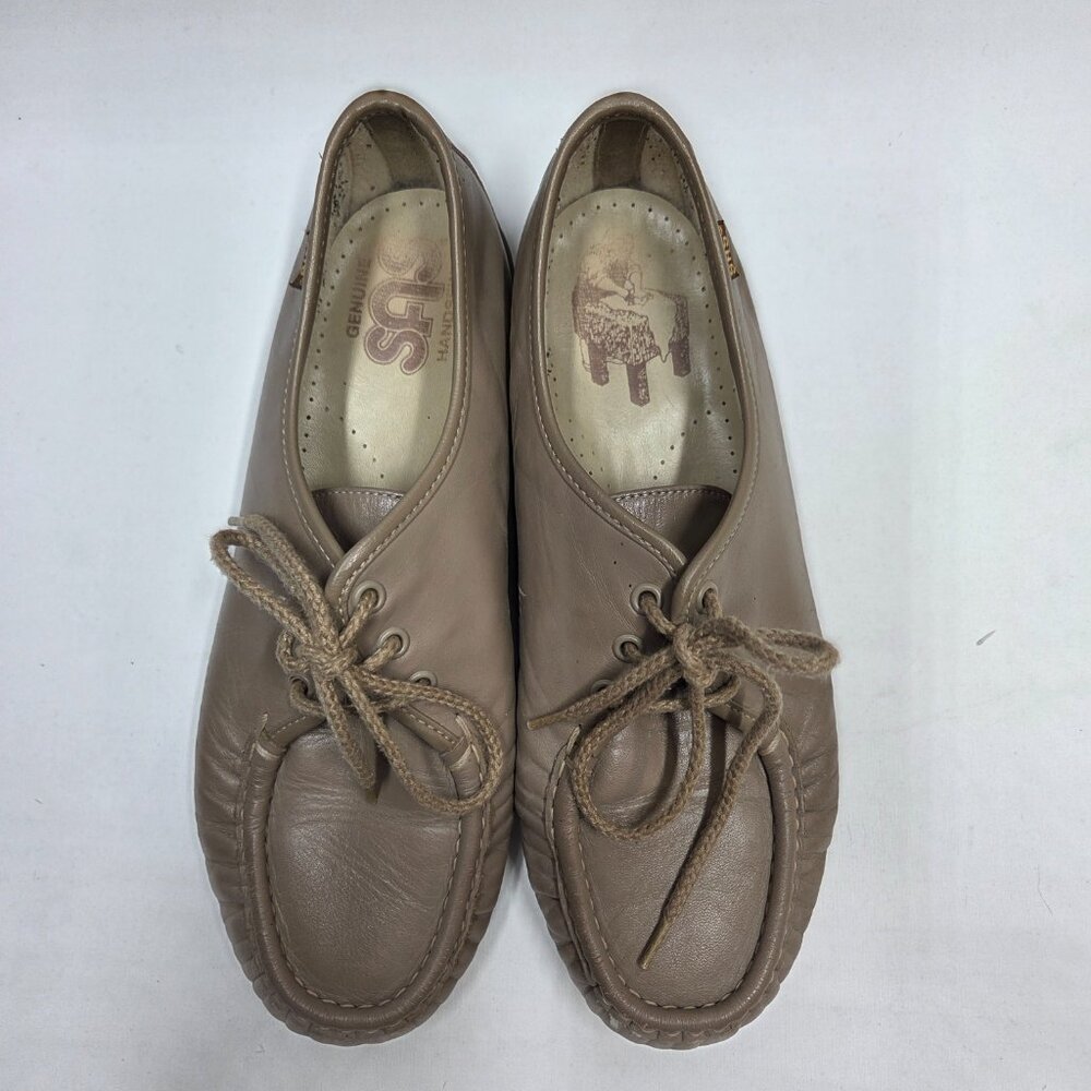Women's SAS Loafers Size 9 Soft Step Heel Lace Up Made in USA Hand Sewn